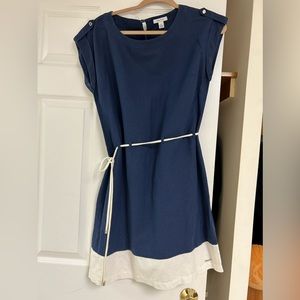 Linen dress Náutica size M in Navy blue and White